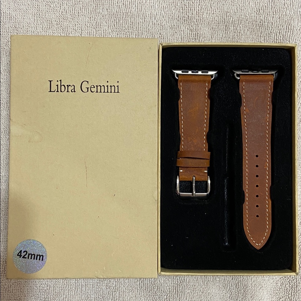 Brown Leather Watch Strap for Apple Watch